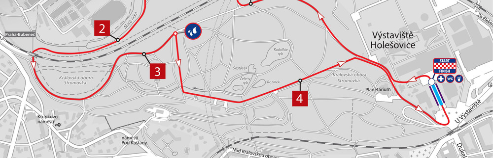 mapa závodu UniCredit Prague Relay 2023