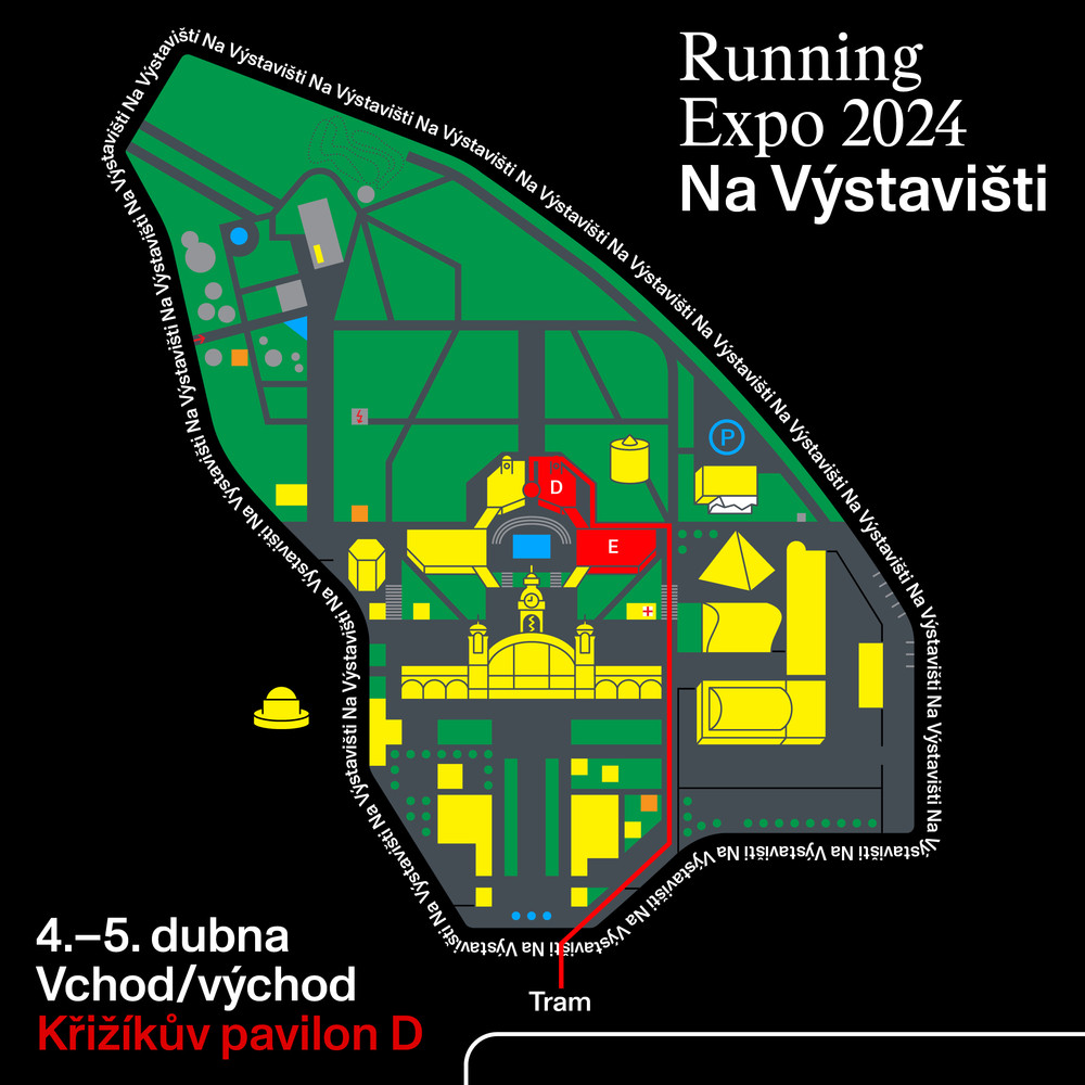 mapa jak se dostat na Running Expo na Výstavišti 
