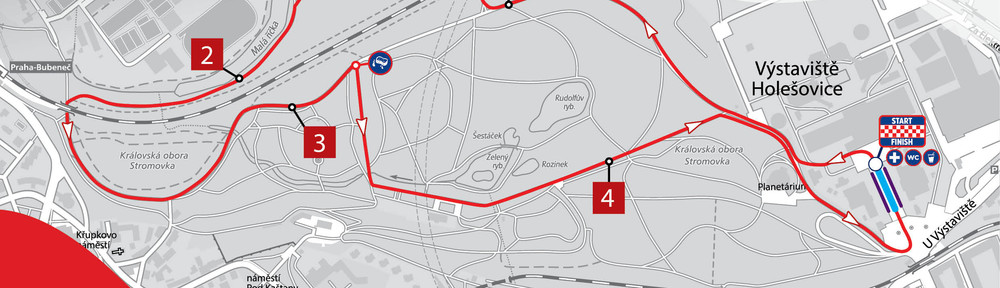 map of the race UniCredit Prague Relay 2024