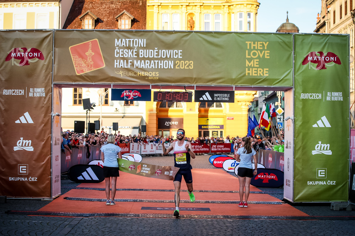 Tomasz Grycko winner of the race Mattoni České Budějovice Half Marathon 2023 